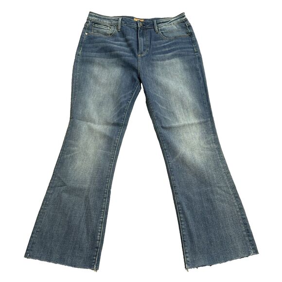 DRIFTWOOD Jeans Wide Leg Size 32 ROXY  Fit High-Rise Bootcut Raw Hem Stretch - Picture 1 of 3